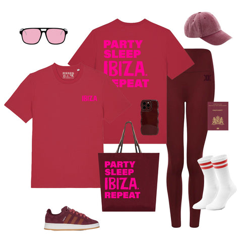 T-shirt Party Sleep Back Pink - Folk Red